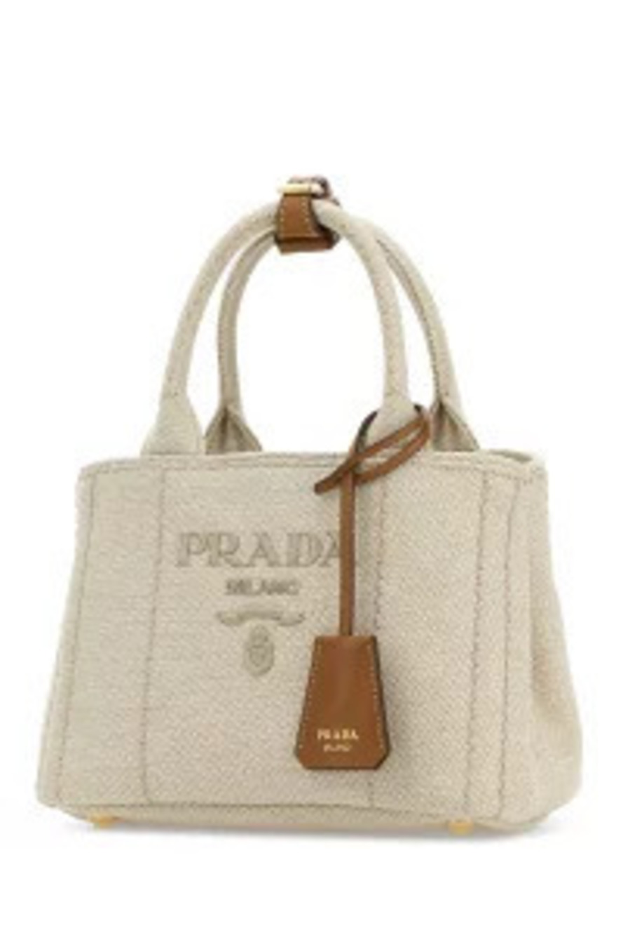 Prada Tone Handbag Two Bag Jardiniare Canvas Black